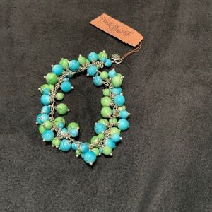 NWT Lucky Brand turquoise and green bead bracelet